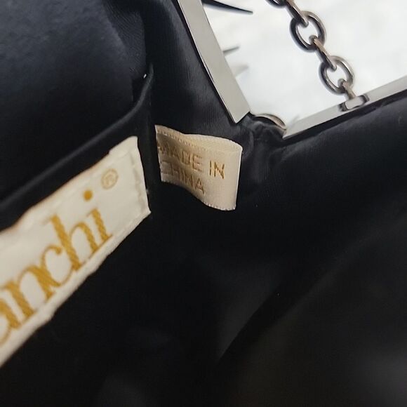 Franchi black sequined mini clutch with chain - Picture 9 of 11